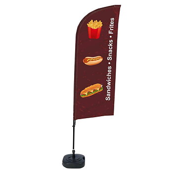 Beach Flagga Alu 330 cm Komplett set "Snacks"