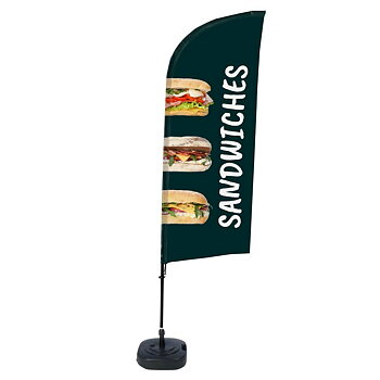 Beach Flag Alu 330 cm Komplett set "Sandwiches"