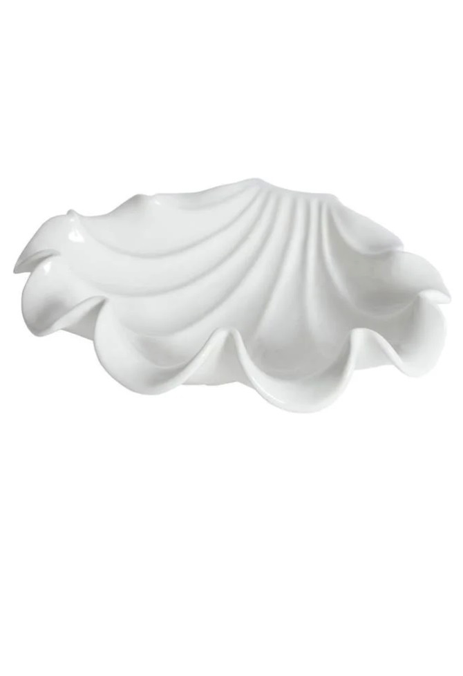 Snäcka - Skål - Fat - Snäckskal - Vit - 24 cm - 2