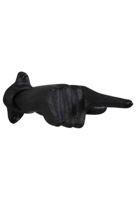 Wall hook - Hanger - Hook - Cast iron - Hand - 9 cm - 2