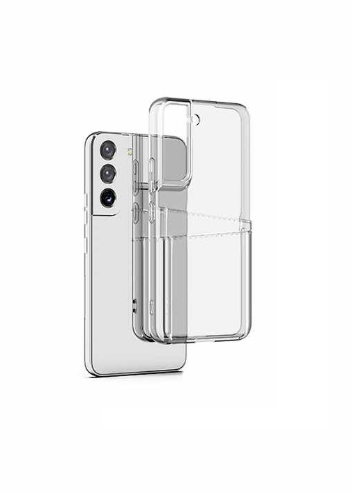 Samsung Galaxy S21 - Transparent Cover Double Card Compartment + Tempered Protective Glass