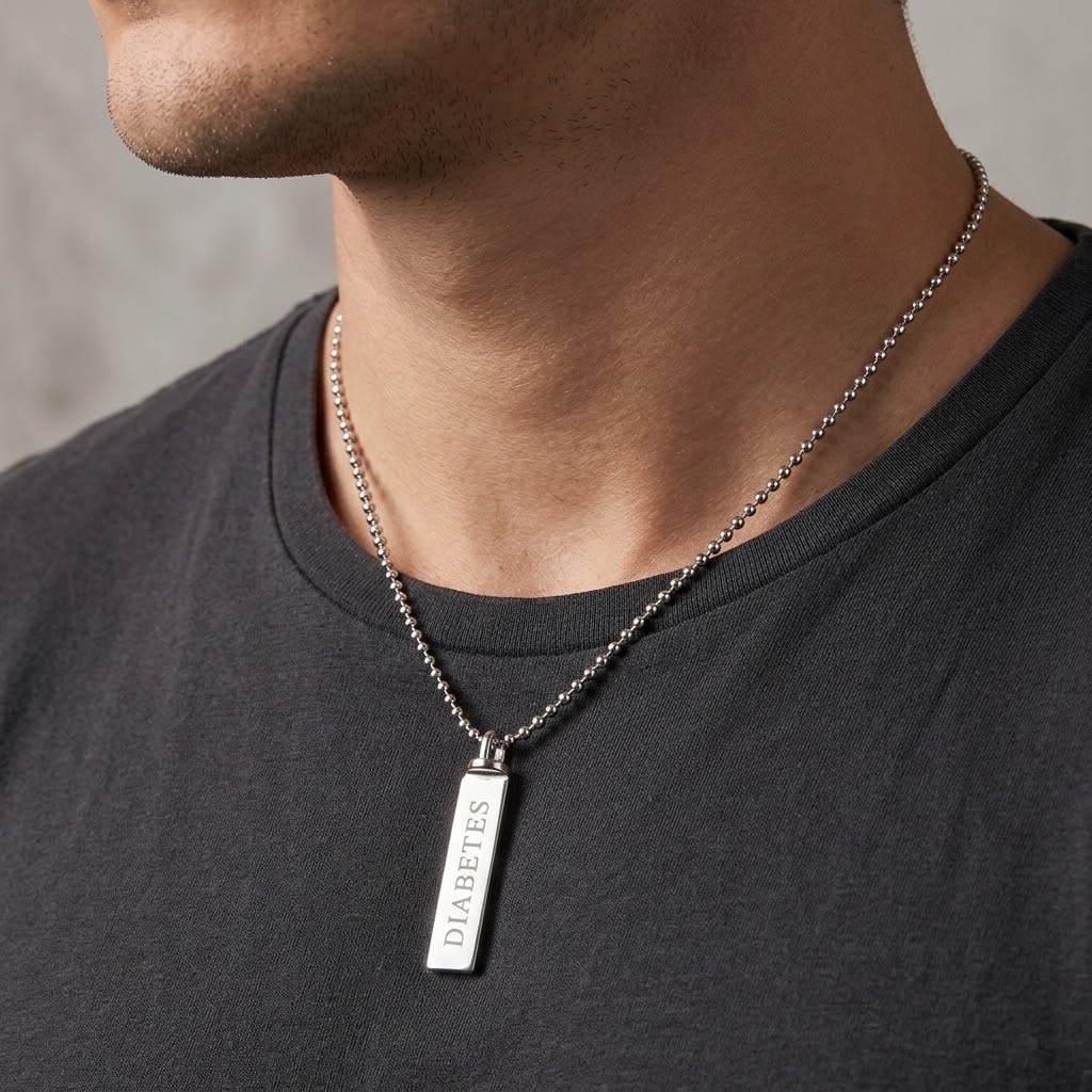 Stav roterbar 360° , Halsband med gravyr - Silver - 3