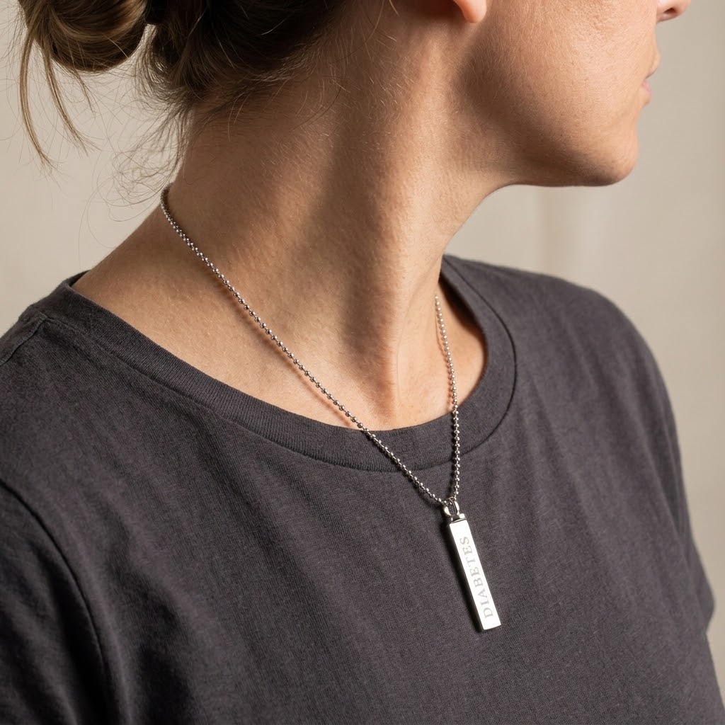 Stav roterbar 360° , Halsband med gravyr - Silver - 4