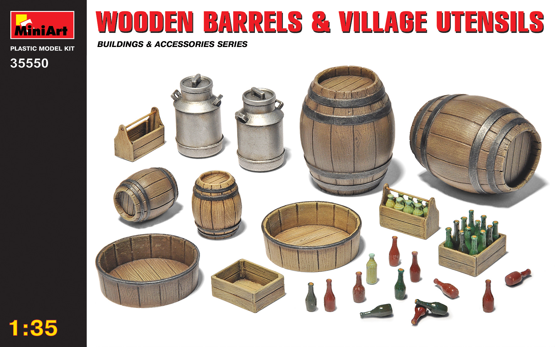 1/35 WOODEN BARRELS & VILLAGE UTENSILS