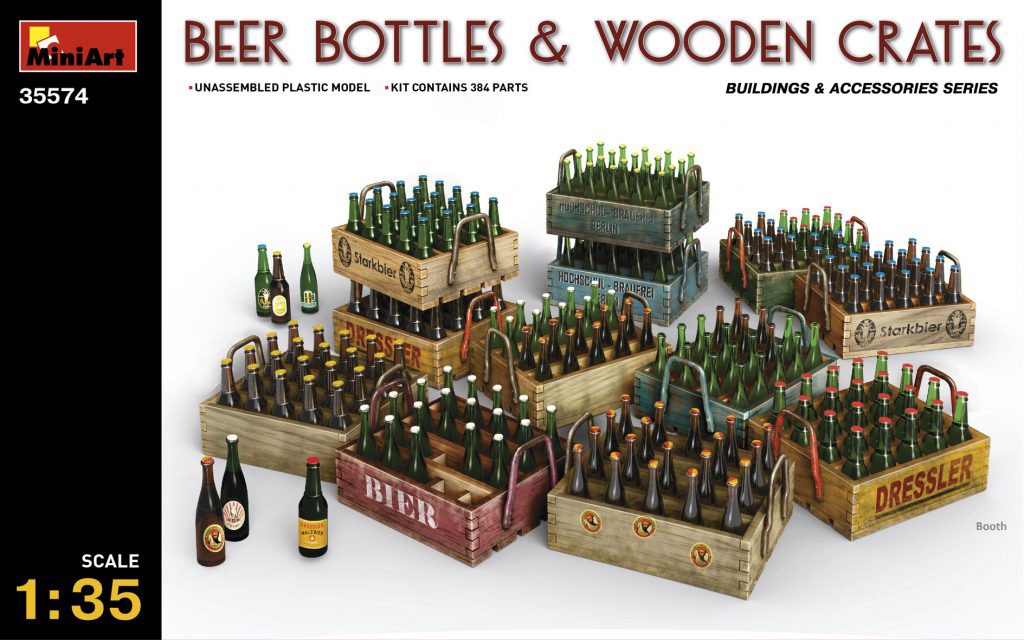 1/35 BEER BOTTLES & WOODEN CRATES