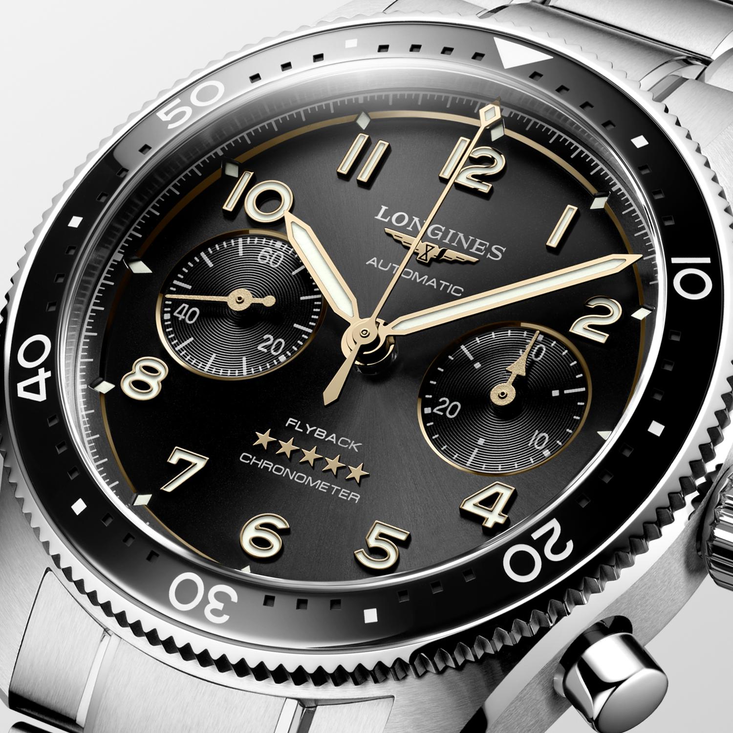 L3.821.4.53.6 Longines Spirit Chronograph Flyback 42 svart
