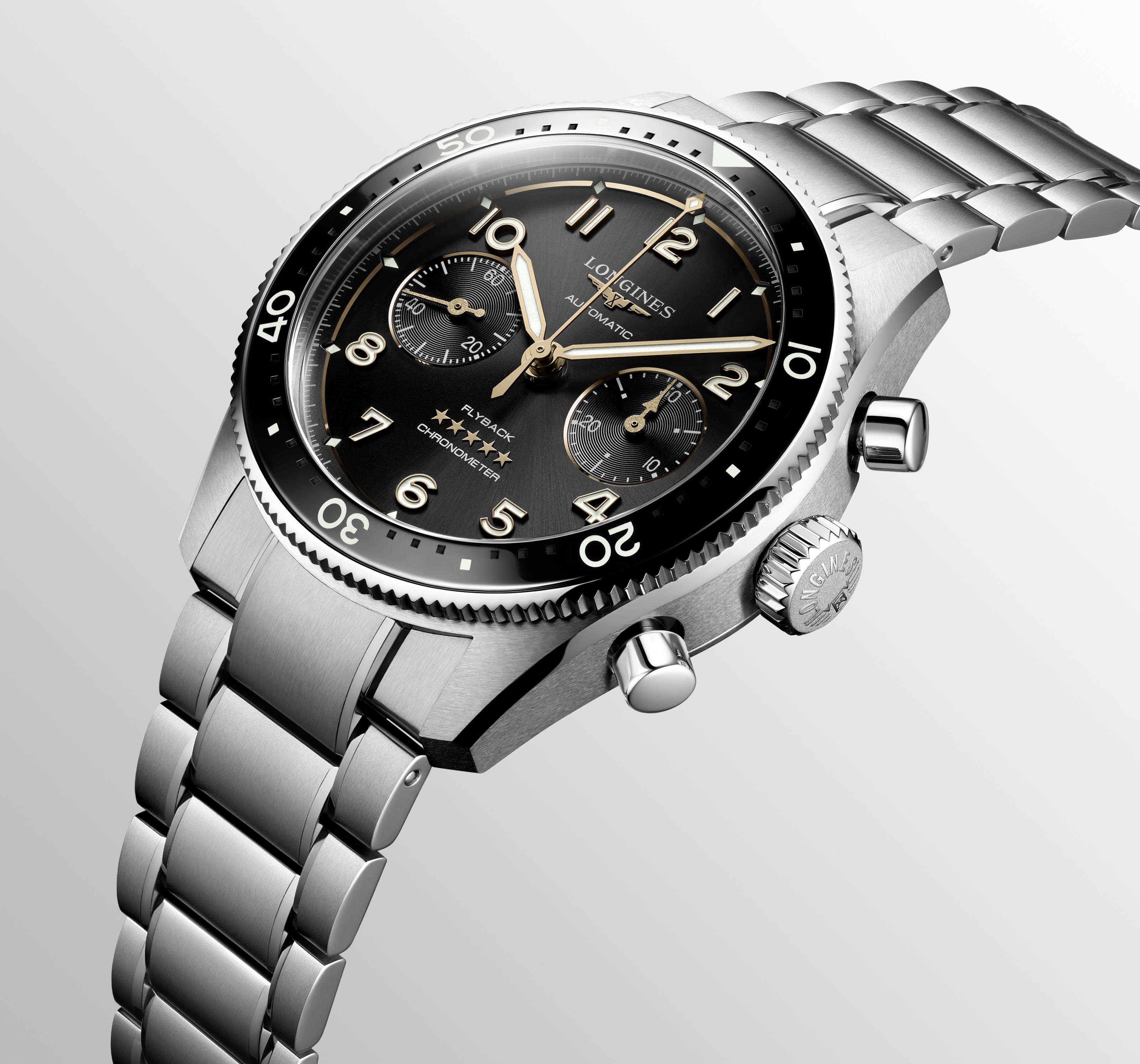 L3.821.4.53.6 Longines Spirit Chronograph Flyback 42 svart