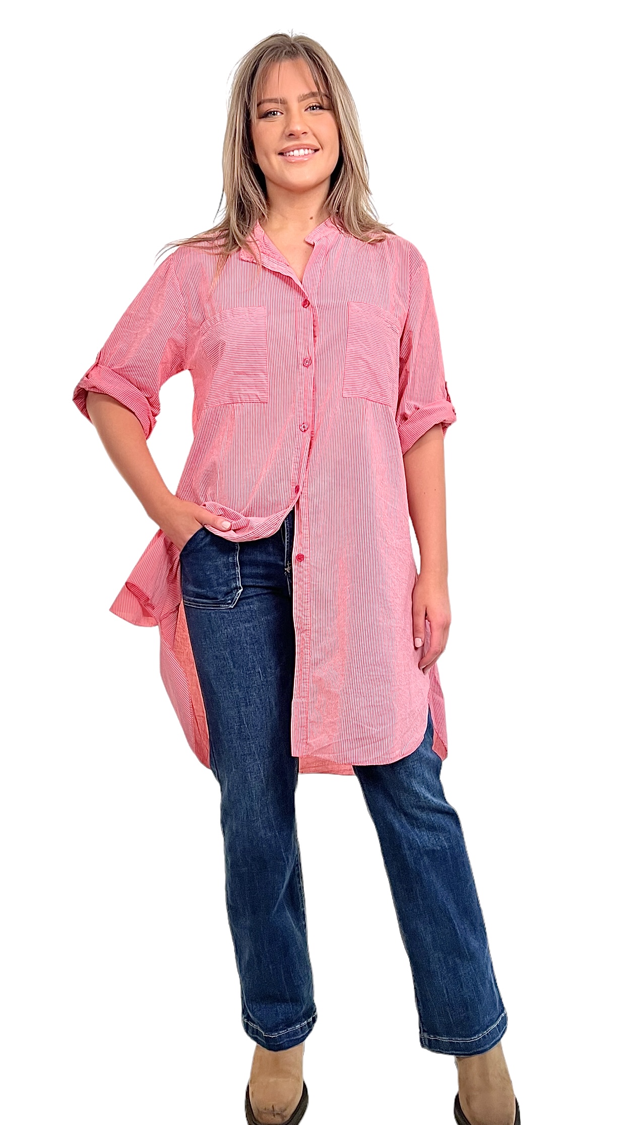 Linn Stripe - Skjorta | Strawberry - 2