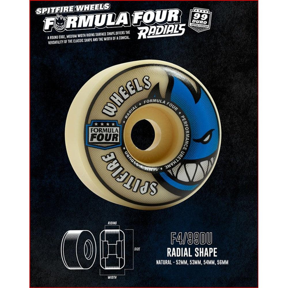 Spitfire F4 Radials 99DU 56mm Skateboard Wheel - Boardwalk