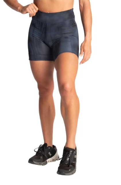 High Waist Shorts- Blue Grunge - 2