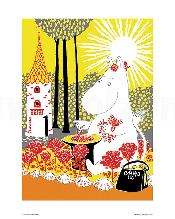 Mumin poster 50x70 cm - Muminmamma plockar bär