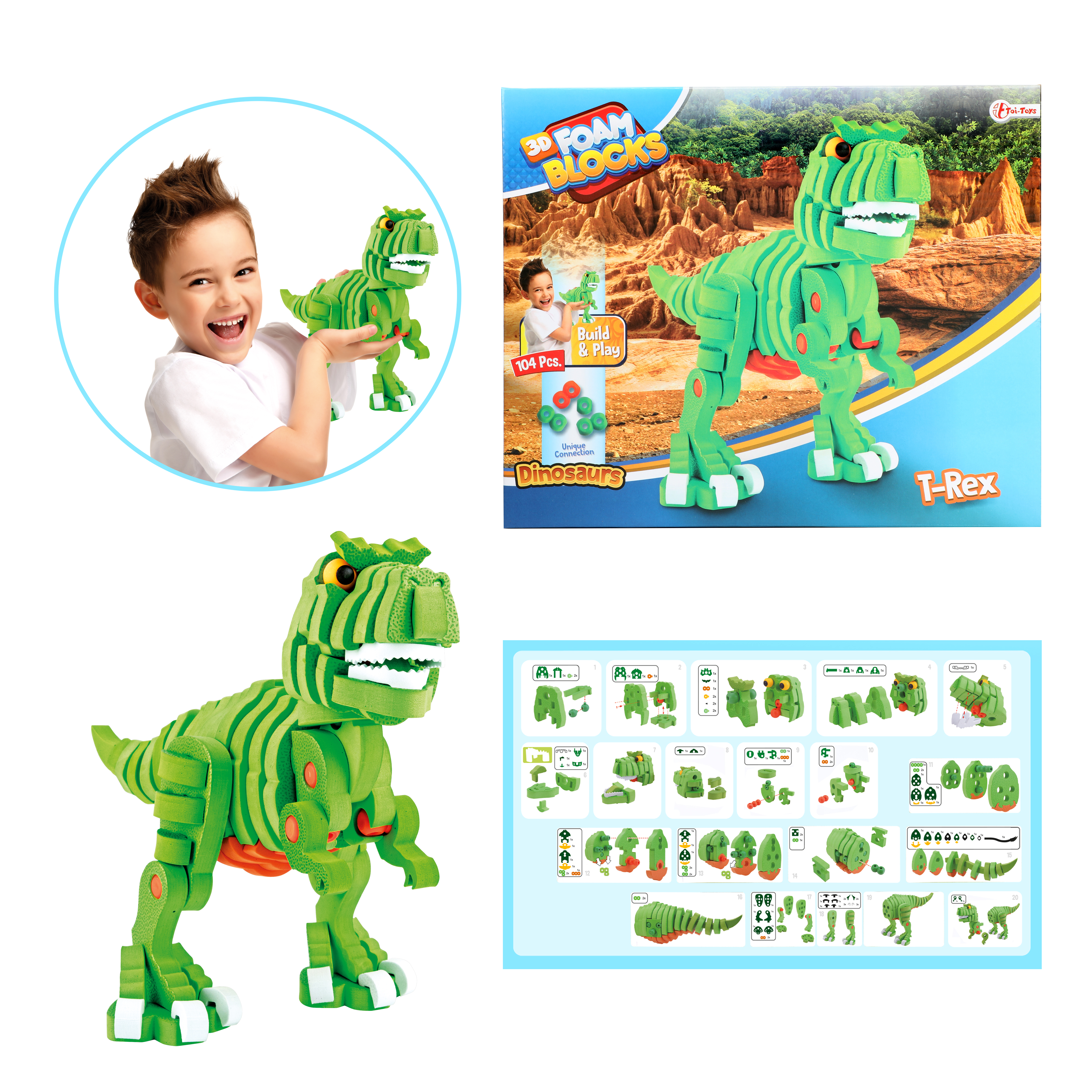 3D pussel foam dinosaurier