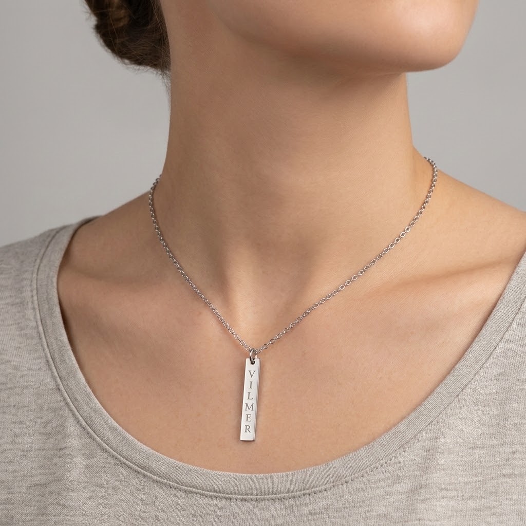 Stav, Halsband med gravyr - Silver - 4