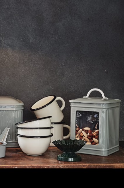 Tin with lid and window - Green - Small