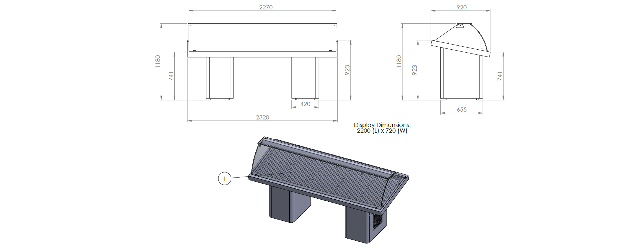 Kyldisk fisk 232 cm, statisk kylning - 3