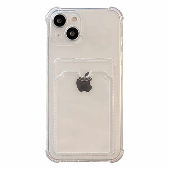 iPhone 13 Mini - Transparent Korthållare + Heltäckande Härdat Skyddsglas