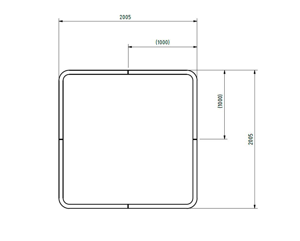 T-RACK Maxi Flex ROUND roofbar L2000xB2000mm (max) - 2