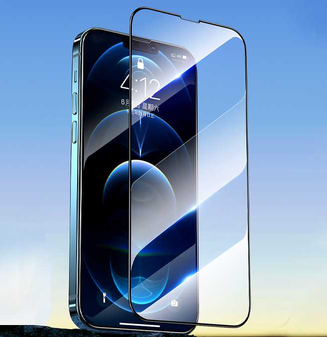 iPhone 14 - Transparent Case Double Card Compartment + Full Coverage Tempered Protective Glass - 2