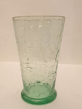 Beer or grog glass green cracked