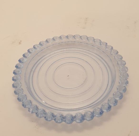 Glass coaster plastic retro light blue