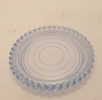 Glass coaster plastic retro light blue