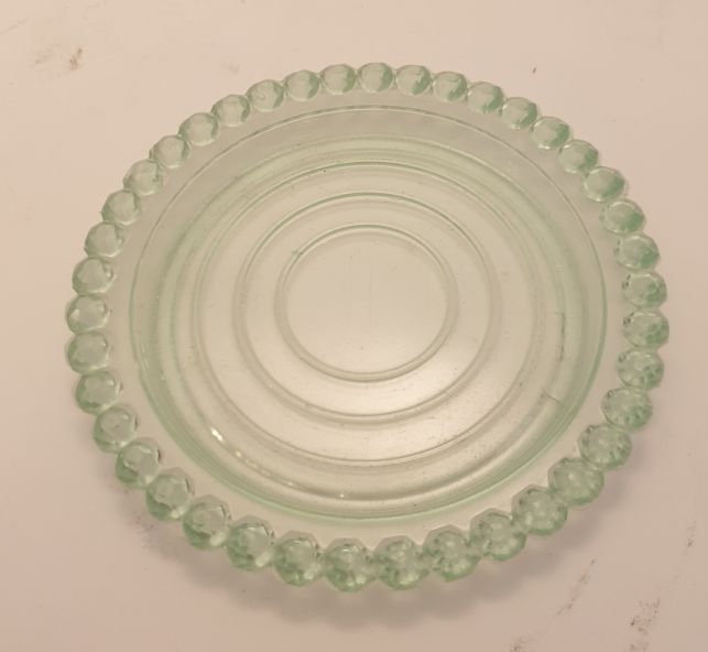 Glass coaster plastic retro green