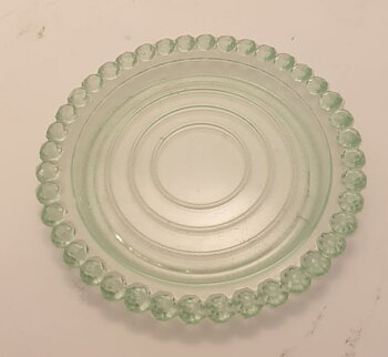 Glass coaster plastic retro green