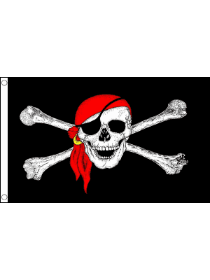 Pirate Skull With Bandana Jack Sparrow Flag