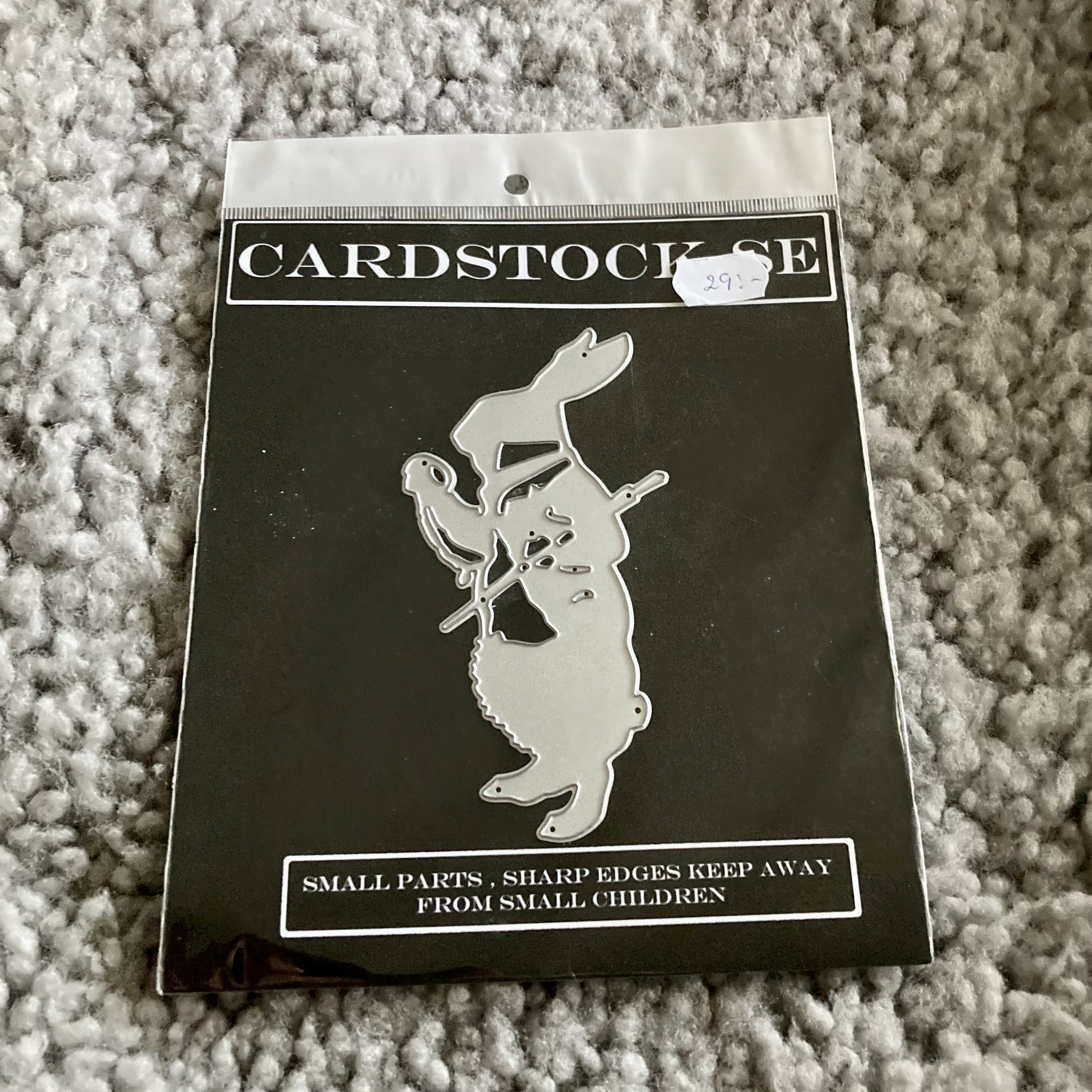 REA Cardstock.se  Alice ifrån underlandet -Vit kanin med käpp 
