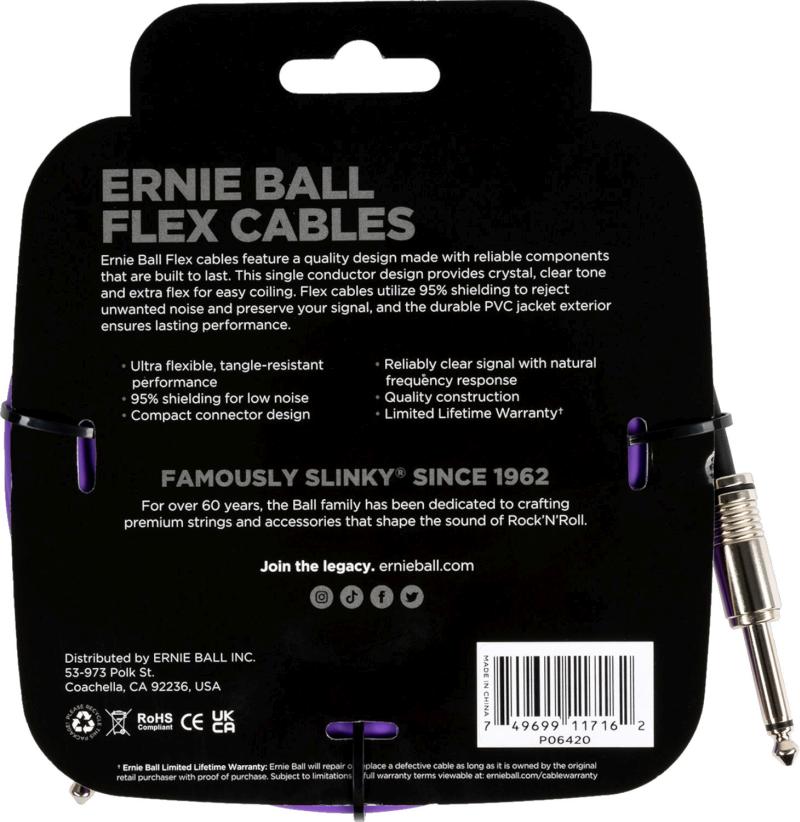 Ernie Ball 6420 instrument cable 6m - Purple - 2