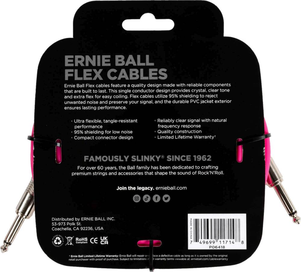 Ernie Ball 6418 instrument cable 6m - Pink - 2