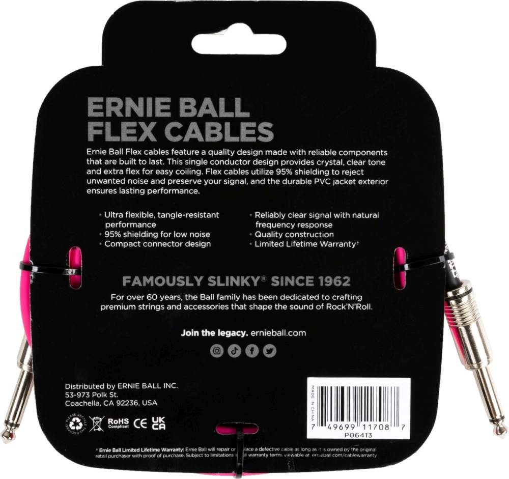 Ernie Ball 6413 Instrumentkabel 3m - Rosa - 2