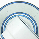 Stig Lindberg (Dart 1977) Coffee Cup with Blue Linear Decor 10 cm  [Sample Images]