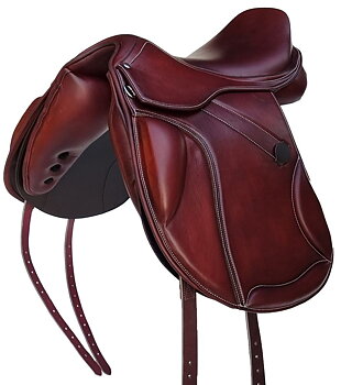 Allroundsadel i läder med polyflexbom. Flexzone- Saddles "León" - 5 Utbytbara koppjärn