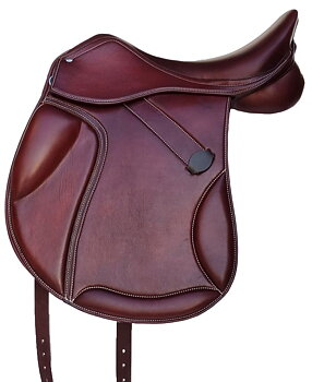 Allroundsadel i läder med polyflexbom. Flexzone- Saddles "León" - 5 Utbytbara koppjärn
