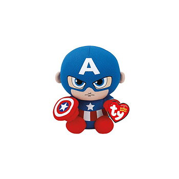 TY Marvel Beanie Baby Captain America, 15 cm