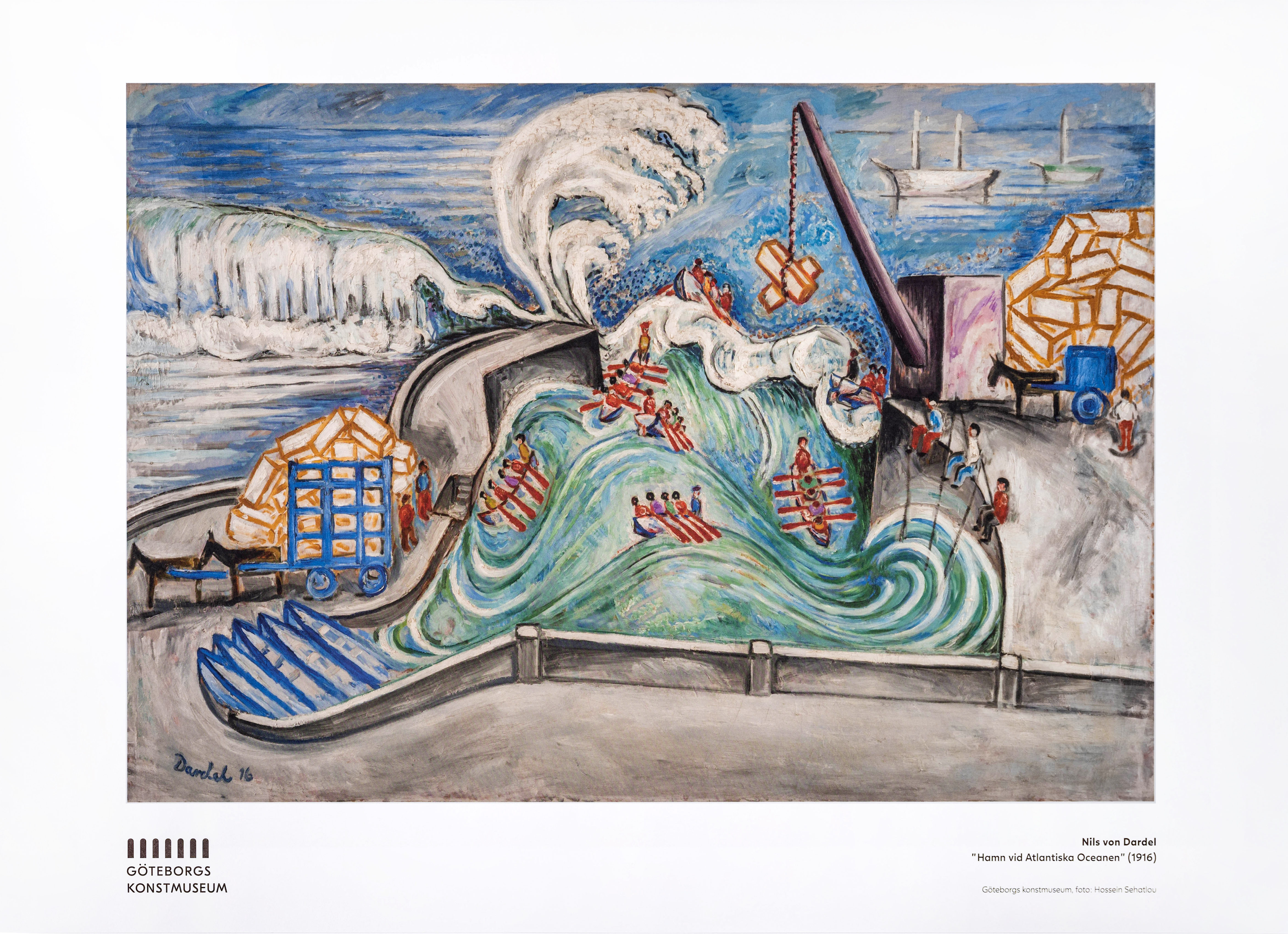 Affisch, Nils von Dardel, Hamn vid Atlantiska Oceanen