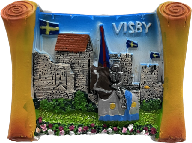 Magnet Visby riddar vid mur rulle 12/fp