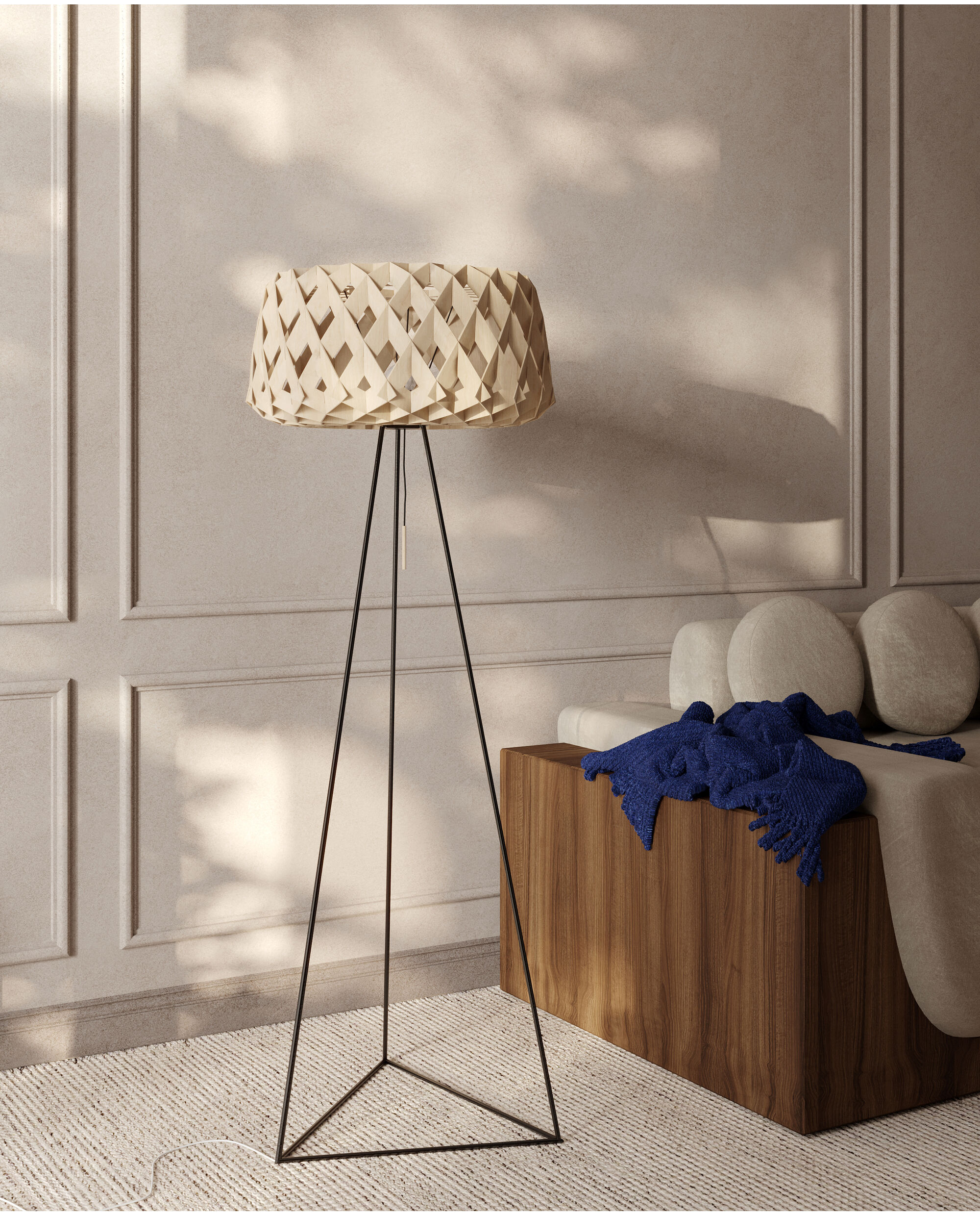 Pilke golv lampa - björk, vit, svart - 6