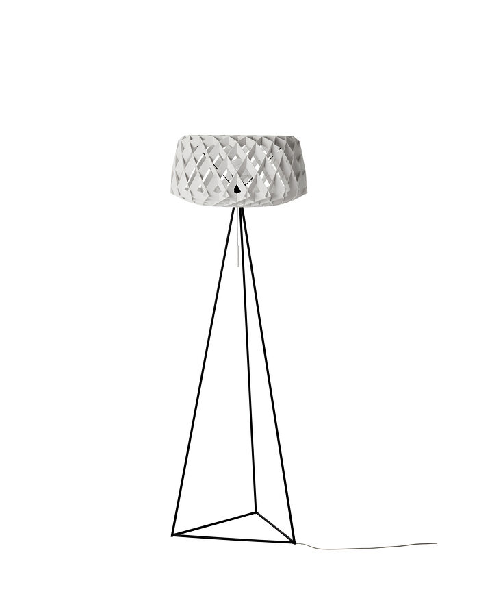 Pilke golv lampa - björk, vit, svart - 3