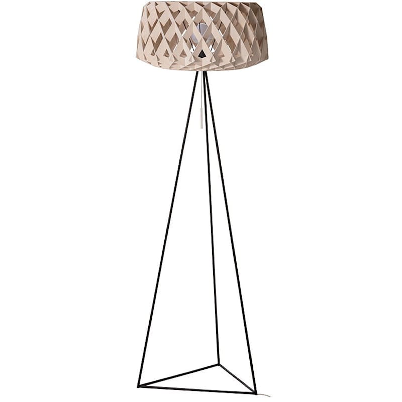 Pilke golv lampa - björk, vit, svart - 4