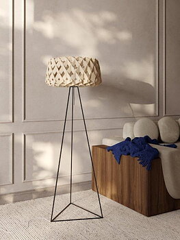 Pilke golv lampa - björk, vit, svart