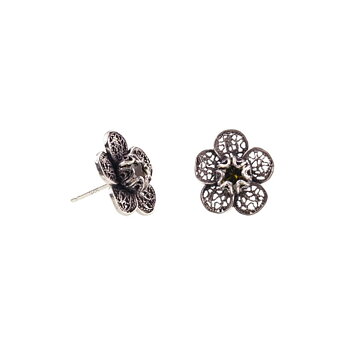 Yvone Christa Flower Stud green cz