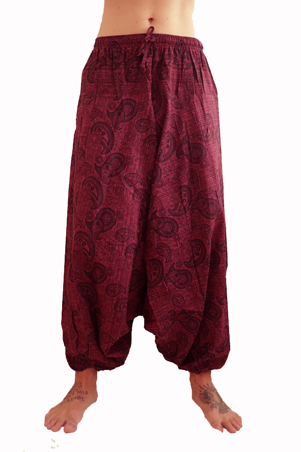  Haremsbyxor - Baggy - Paisley Mönster med Djupt Häng - 2