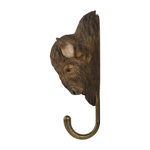 Hand-carved hanger American bison - 3