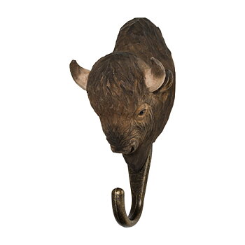 Hand-carved hanger American bison
