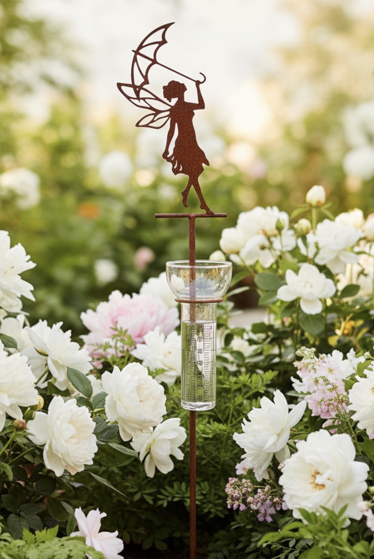 Rain gauge - Fairy with umbrella - Rust - 122x10 cm - 2