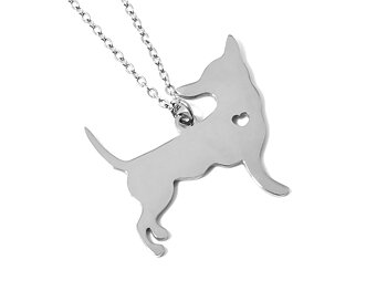 Chihuahua Halsband i Rostfritt Stål, Hund Hänge, Hundälskare Accessoar, Hundägare Smycke