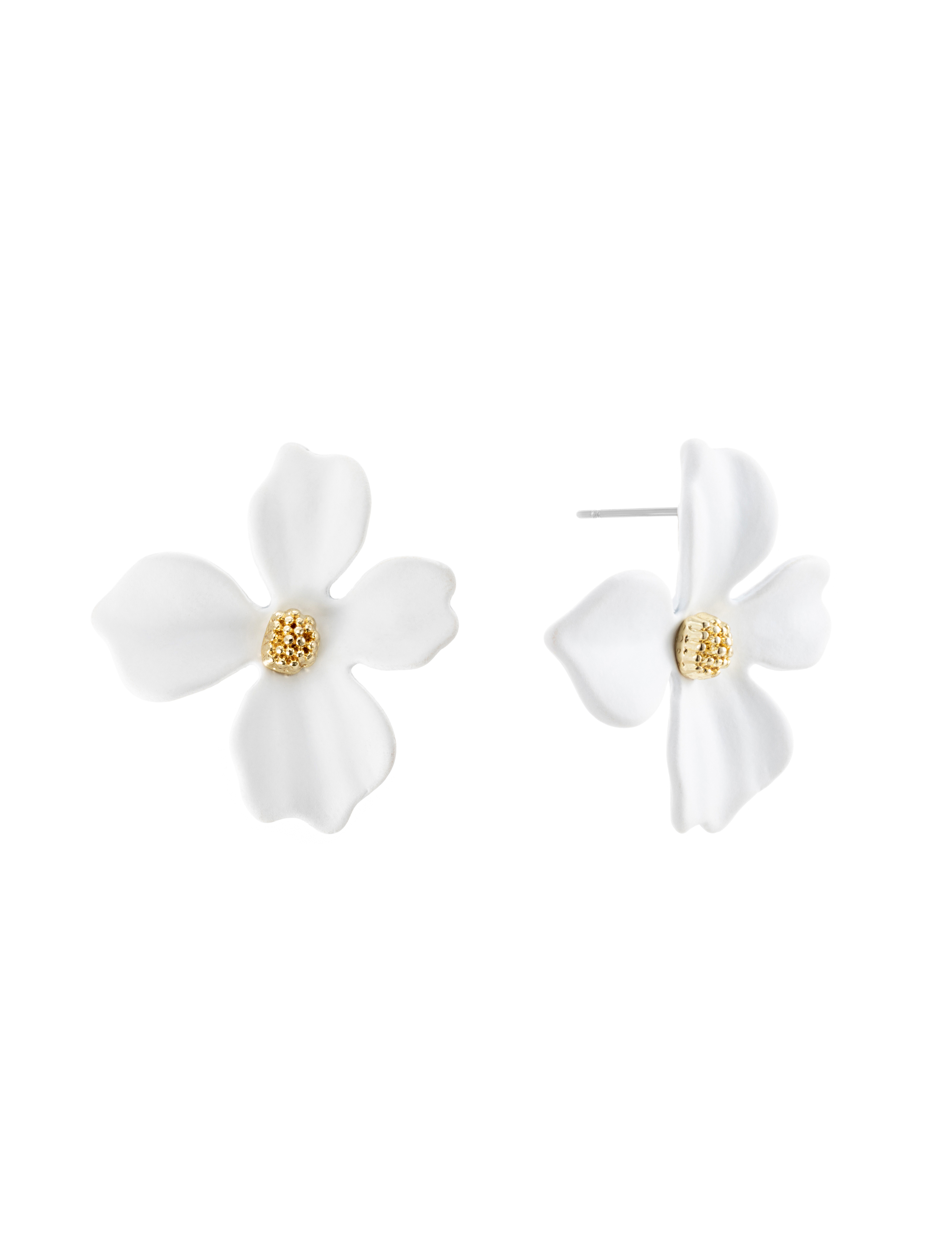 Lilly flower earring, white