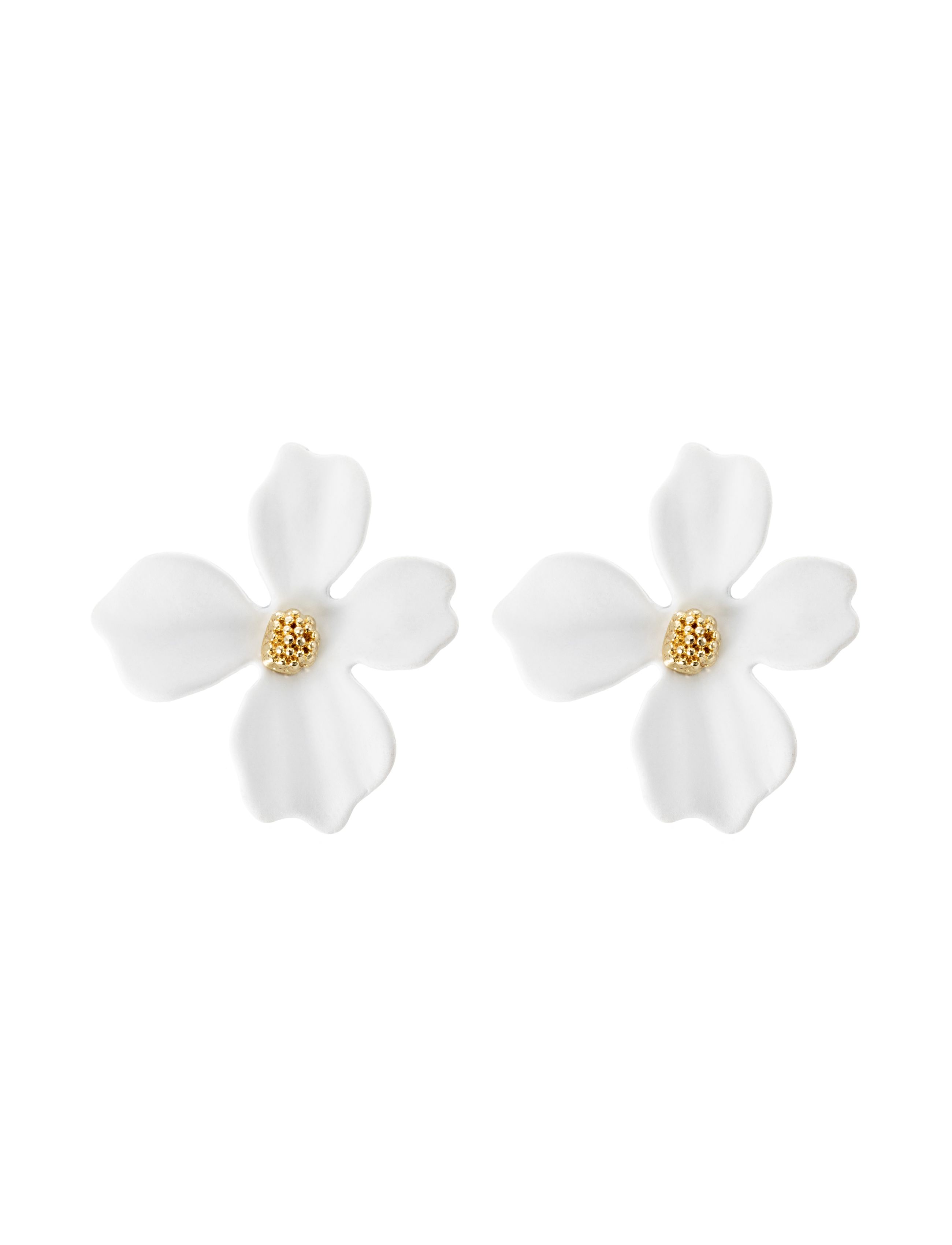 Lilly flower earring, white - 8